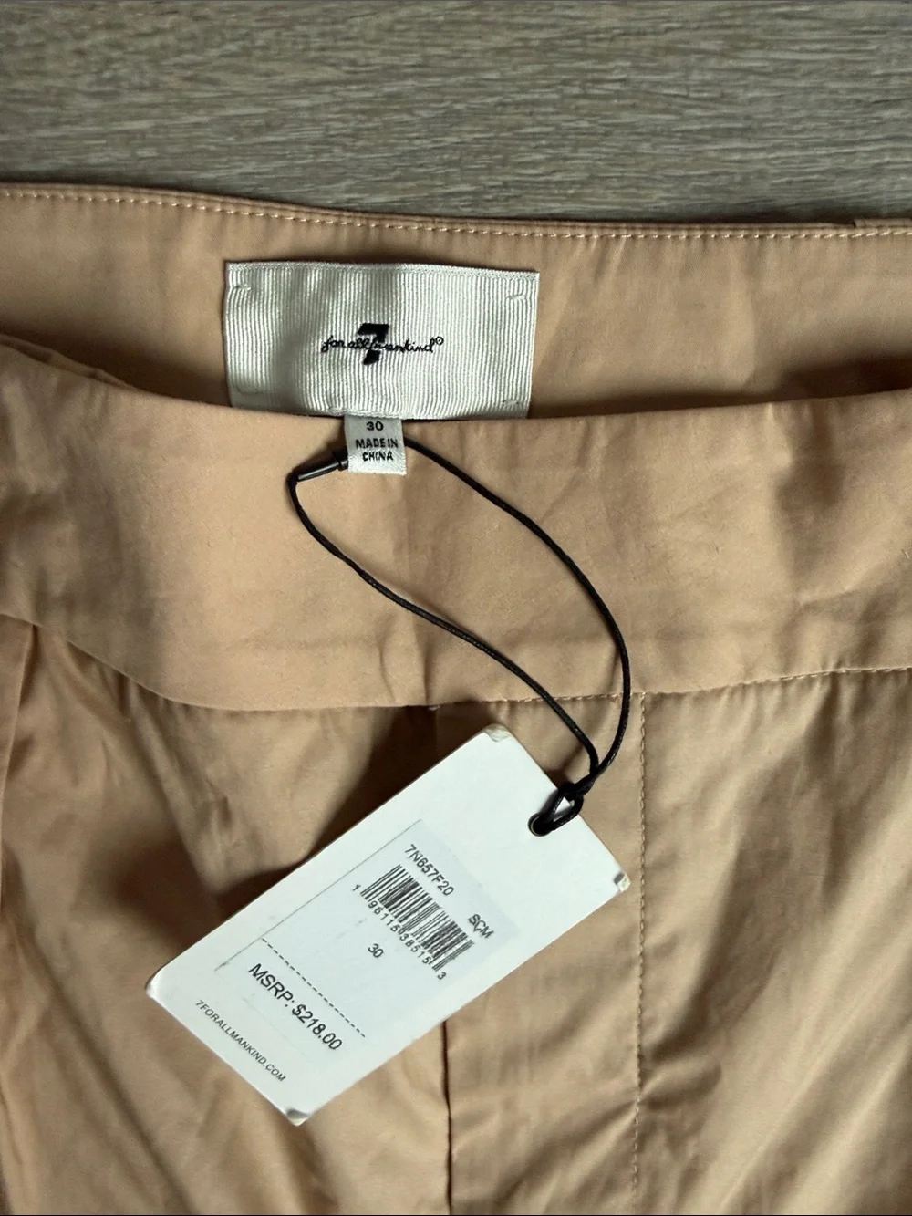 NEW 7 For All Mankind Pleated Poplin Trouser Pants 30